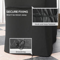 Outsunny Protective Grill Cover, 147 x 61cm, Durable Plastic Coated, Weather-Resistant, Black - thumbnail 5