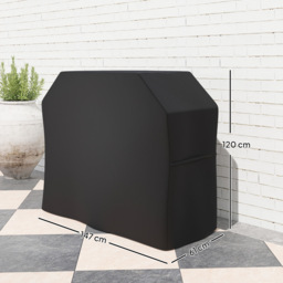 Outsunny Protective Grill Cover, 147 x 61cm, Durable Plastic Coated, Weather-Resistant, Black - thumbnail 3