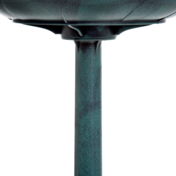 Outsunny Decorative Bird Bath: Scallop-Patterned Garden Feeder Stand, Time-Worn Green Finish - thumbnail 8