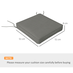 Outsunny Patio Chair Cushions, 4-Piece Seat Pillow Replacement Set with Ties, Indoor Outdoor Use, Charcoal Grey - Aosom UK - thumbnail 3