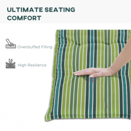 Outsunny Rattan Seating Ensemble: Striped Polyester Cushions for Alfresco Lounging, Set of 2, Verdant Hue - Aosom UK - thumbnail 5