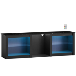 "HOMCOM 65"" TV Stand, with LED Lights and Storage - Black" - thumbnail 1