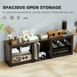 "HOMCOM 65"" TV Stand, with LED Lights and Storage - Black" - thumbnail 5