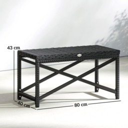 Outsunny Outdoor Coffee Table Side Table with X-Shape Frame for Patio, Balcony, Black - thumbnail 3