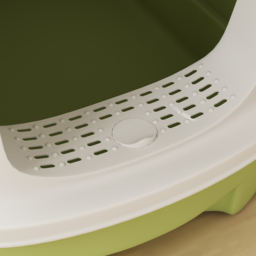 PawHut Cat Litter Box with Lid, Scoop, Deodorisation Bags, Top Entry, Green - thumbnail 9