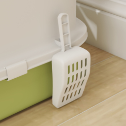 PawHut Cat Litter Box with Lid, Scoop, Deodorisation Bags, Top Entry, Green - thumbnail 8
