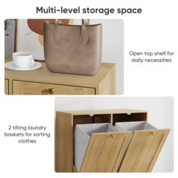 Waterproof Oak Bathroom Cabinet with Towel Rack, Space-Saving Wall-Mounted Vanity for Bathroom Laundry Kitchen, 60L x 20W x 70H cm, Oak - Aosom UK - thumbnail 5