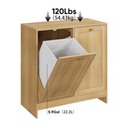Waterproof Oak Bathroom Cabinet with Towel Rack, Space-Saving Wall-Mounted Vanity for Bathroom Laundry Kitchen, 60L x 20W x 70H cm, Oak - Aosom UK - thumbnail 4