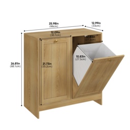 Waterproof Oak Bathroom Cabinet with Towel Rack, Space-Saving Wall-Mounted Vanity for Bathroom Laundry Kitchen, 60L x 20W x 70H cm, Oak - Aosom UK - thumbnail 3