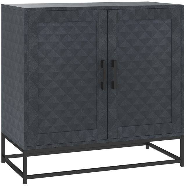 HOMCOM Modern Sideboard, Freestanding Sideboard Storage Cabinet with Adjustable Shelf and 2 Doors for Living Room, Black - image 1
