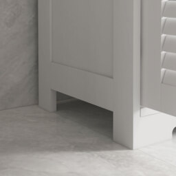 Kleankin Louvred Door Bathroom Storage Unit, Floor Cabinet with Drawers, Open Shelf, Adjustable Shelf, White - Aosom UK - thumbnail 9