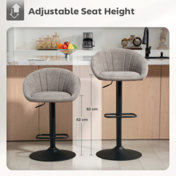 HOMCOM Set of Two Relaxed Tub Bar Stools - Grey - thumbnail 4