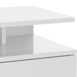 HOMCOM Set of Two Floating High Gloss Bedside Tables - White - Aosom UK - thumbnail 9