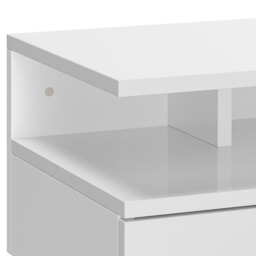 HOMCOM Set of Two Floating High Gloss Bedside Tables - White - Aosom UK - thumbnail 8