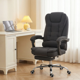 Vinsetto Executive Office Chair, 6-Zone Heated Massage, Ergonomic Recliner Desk Chair with Adjustable Footrest, Cat Scratch Anti, Black - Aosom UK - thumbnail 2