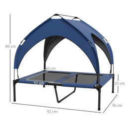 PawHut Cooling Pet Bed Raised with Washable Breathable Mesh for Medium, Large Dogs, 91 x 76 x 89 cm, Dark Blue - Aosom UK - thumbnail 3