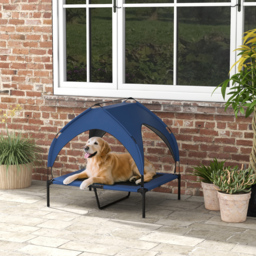 PawHut Cooling Pet Bed Raised with Washable Breathable Mesh for Medium, Large Dogs, 91 x 76 x 89 cm, Dark Blue - Aosom UK - thumbnail 2