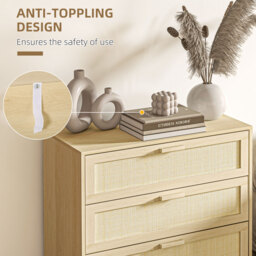 HOMCOM Wooden Storage Unit: 3-Drawer Cupboard for Versatile Home Organisation - Aosom UK - thumbnail 6