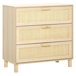 HOMCOM Wooden Storage Unit: 3-Drawer Cupboard for Versatile Home Organisation - Aosom UK