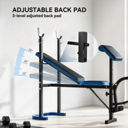 HOMCOM Adjustable Weight Bench with Leg Developer Barbell Rack for Lifting and Strength Training Multifunctional Workout Station for Home Gym Fitness - thumbnail 4
