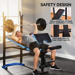 HOMCOM Adjustable Weight Bench with Leg Developer Barbell Rack for Lifting and Strength Training Multifunctional Workout Station for Home Gym Fitness - thumbnail 7