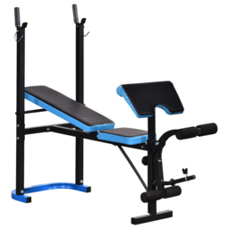 HOMCOM Adjustable Weight Bench with Leg Developer Barbell Rack for Lifting and Strength Training Multifunctional Workout Station for Home Gym Fitness - thumbnail 1