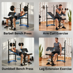 HOMCOM Adjustable Weight Bench with Leg Developer Barbell Rack for Lifting and Strength Training Multifunctional Workout Station for Home Gym Fitness - thumbnail 8