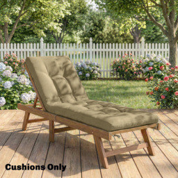 Outsunny Sun Lounger Cushion, Memory Foam Patio Chair Cushion with Ties, Outdoor Seat Pad Fits 190 x 60 cm Lounger, Sand - thumbnail 8