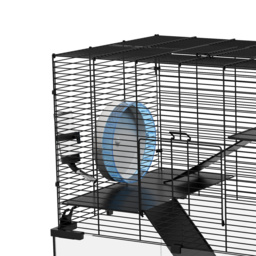 PawHut 3 Tiers Hamster Cage, Gerbil Cage with Deep Glass Bottom, Non-Slip Ramps, Platforms, Hut Exercise Wheels Water Bottle for Syrian Dwarf Hamster - thumbnail 9