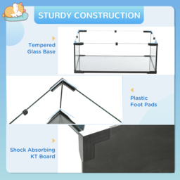 PawHut 3 Tiers Hamster Cage, Gerbil Cage with Deep Glass Bottom, Non-Slip Ramps, Platforms, Hut Exercise Wheels Water Bottle for Syrian Dwarf Hamster - thumbnail 6
