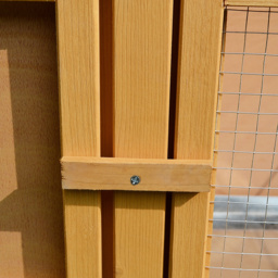 PawHut Bunny Abode: Wooden Rabbit Hutch for Guinea Pigs, Outdoor Small Pet Cage with Hinged Top & Slide-out Tray, Natural - thumbnail 8