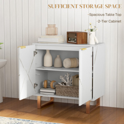 HOMCOM Elegant Storage Sideboard - White/Gold-Tone - thumbnail 4