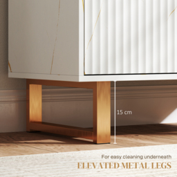 HOMCOM Elegant Storage Sideboard - White/Gold-Tone - thumbnail 6