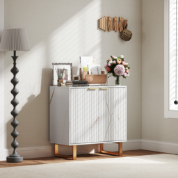 HOMCOM Elegant Storage Sideboard - White/Gold-Tone - thumbnail 2