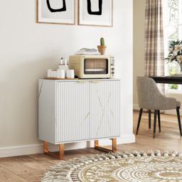 HOMCOM Elegant Storage Sideboard - White/Gold-Tone - thumbnail 9