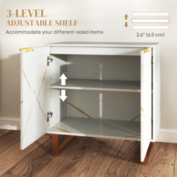 HOMCOM Elegant Storage Sideboard - White/Gold-Tone - thumbnail 5