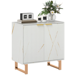 HOMCOM Elegant Storage Sideboard - White/Gold-Tone - thumbnail 1