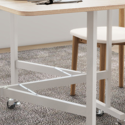 HOMCOM Drop Leaf Dining Table with Metal Frame for 4-6 Person, Folding Kitchen Table for Small Spaces, Nature - Aosom UK - thumbnail 8