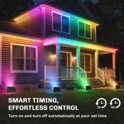 Outsunny 32W LED Floodlights, Linkable 4-Pack Landscape Lighting with Remote Control, RGB Colour Changing, UK Plug, Black - thumbnail 7