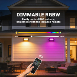 Outsunny 32W LED Floodlights, Linkable 4-Pack Landscape Lighting with Remote Control, RGB Colour Changing, UK Plug, Black - thumbnail 5