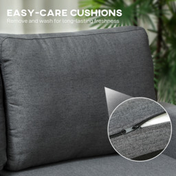 HOMCOM Three-Seater Storage Sofa Bed w/ Scratch Resistant Fabric, Charcoal Grey - Aosom UK - thumbnail 8