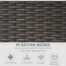 Outsunny Waterproof Rattan Armchair Duo: Deep Coffee Garden Patio Seating with Cushions - Aosom UK - thumbnail 6