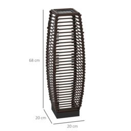 Outsunny Waterproof Solar Pathway Lantern: Automatic LED Lighting for Outdoor Spaces, Decorative Brown Finish - Aosom UK - thumbnail 3