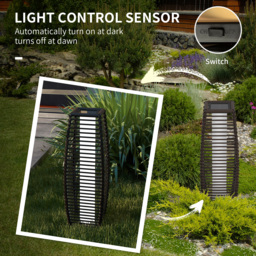 Outsunny Waterproof Solar Pathway Lantern: Automatic LED Lighting for Outdoor Spaces, Decorative Brown Finish - Aosom UK - thumbnail 6