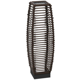 Outsunny Waterproof Solar Pathway Lantern: Automatic LED Lighting for Outdoor Spaces, Decorative Brown Finish - Aosom UK