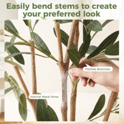 HOMCOM Decorative Artificial Plant, 148 cm Silk Olive Tree with 553 Leaves in Cement Pot, Fake Plant - thumbnail 7