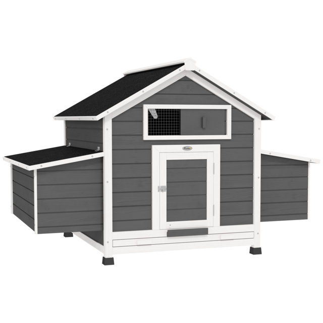 PawHut Chicken Coop, Wooden Outdoor Hen House with Nesting Box, Openable Waterproof Top, Pull-Out Tray, 150 x 100 x 97cm - image 1