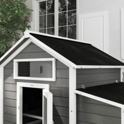 PawHut Chicken Coop, Wooden Outdoor Hen House with Nesting Box, Openable Waterproof Top, Pull-Out Tray, 150 x 100 x 97cm - thumbnail 9