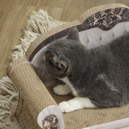 PawHut 2 in 1 Cat Scratcher with Organic Catnip for Indoor Cats, 29.5 x 56 x 26cm, Brown - thumbnail 9