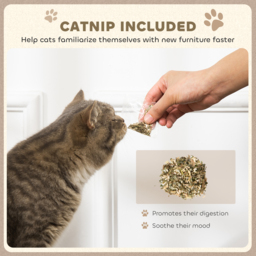 PawHut 2 in 1 Cat Scratcher with Organic Catnip for Indoor Cats, 29.5 x 56 x 26cm, Brown - thumbnail 6